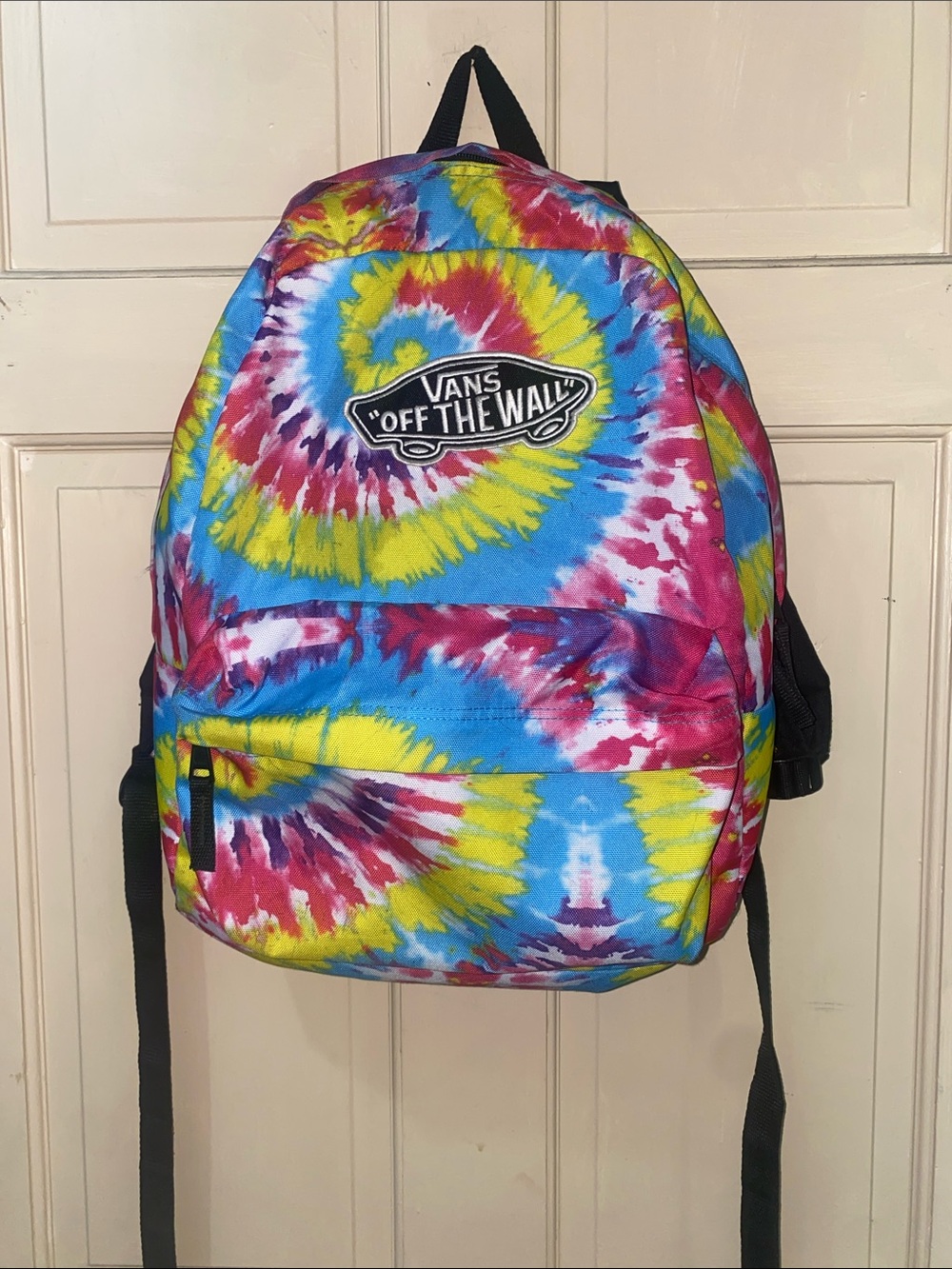 Vans Tie-Dye Backpack in Yellow, Blue & Pink